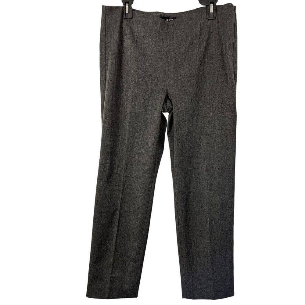 Talbots Petites Womens Gray Side Zip Stretch Tapered Leg Career Work Pants 14P